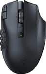 Naga V2 Hyperspeed-Souris De Jeu Mmo Sans Fil Ergonomique(Avec 19 Boutons Programmables,Sans Fil Hyperspeed(2,4 Ghz),Bluetooth,Jusqu'À 250 Heures,Capteur Optique Focus Pro 30K)Noir