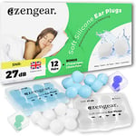 aZengear Silicone Ear Plugs for Sleep, Swimming (14 Pairs) Soft, Mouldable Wax Earplugs, Reusable, Sleeping, Snore Noise Cancelling, Swim, Work