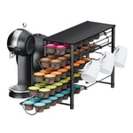 5 Tier Coffee Pod Storge Drawer for Dolce Gusto, 70 Capsules Capacity Pod Holder, Non-Slip Sliding Coffee Holder Organizer, Metal Coffee Pod Storge for Kitchen Small Space Counters