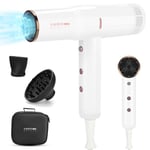 PARWIN PRO BEAUTY Sèche-cheveux Séchage Rapide Professionnel, Moteurs Sans Balais à Faible Bruit avec 110,000RPM&2000W, ionique hair dryer répartition uniforme de chaleur (blanc)