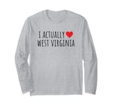 I ACTUALLY LOVE (HEART) WEST VIRGINIA – American State Long Sleeve T-Shirt