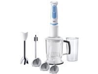 Braun 4191-MQ5260WHBL Stavblender 1000 W med målebæger, med shaker, Turbofunktion Hvid-blå