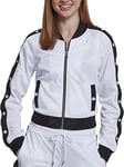 Urban Classics Women's Tb1996-ladies Button Up Track Jacket Sweat, White (Wht/Blk/Wht 00863), S