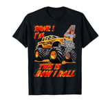 Monster Truck Car Humor for 4-Year-Old Birthday Kids T-Shirt