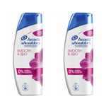 2x Head &Shoulders Anti-Dandruff Shampoo Smooth &Silky Moisturises Scalp 400 ml