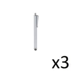 Grand Stylet x3 pour BLACKBERRY Priv Smartphone Tablette Ecrire Universel Lot de 3 (ARGENT)