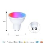 Tuya Matter-Ampoule LED intelligente WiFi à intensité variable,16 millions de couleurs RVB,lampe à bougie GU10,commande vocale,Alexa,Google Home,E14 - Type 1 PC-Matter GU10