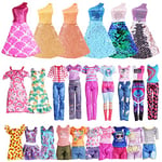 Vicloon Vêtements pour Barbie,12Pcs Vêtements Barbie Poupée Comprend 3 Robes à Paillettes +3 Robes à Fleurs + 6 Ensembles (Haut + Pantalon)