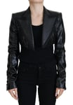 Dolce & Gabbana Veste Coton Noir Manches Longues Court Blazer IT40/US6/S