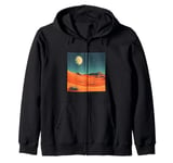 Desert With Red Sand Vintage Landscape Graphic Zip Hoodie