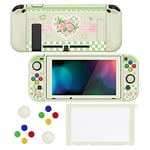 PlayVital ZealProtect Coque pour Nintendo Switch,Cover de Protection pour Switch avec Protection d'écran en Verre Trempé&Capuchon Joystick&Caps Boutons Direction ABXY-Rose Shabby Chic