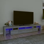 The Living Store - Meuble tv avec lumières led Sonoma gris 230x36,5x40 cm - Gris