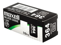 MAXELL – Hopeaoksidiparisto, SR621SW (364), 1,55V, 10-pakkaus (18292700)