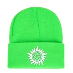 Bonnet Surnaturel d'hiver Tricoté Chapeau d'hiver Solide Hip-Hop Skullies Tricoté Chapeau Casquette Costume Accessoire Cadeaux Chaud-Vert