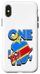 Coque pour iPhone X/XS One Love With Congo RDC Drapeau en Afrique Carte Congo Pride