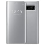 Fodral till Samsung Galaxy Note 8 ,Clear View Smart Cover Stativ Spegel Stötsäkert skal - Silver silver-