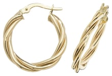 James Moore TH ER1006-10 9ct Yellow Gold 10mm Hoop Earrings Jewellery