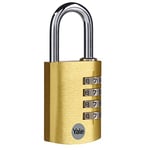 Yale Cadenas aluminium à code Doré 38 mm - YE3CB/38/131/1/GO - Anse acier, combinaison à 3 chiffres - Pour Casier Scolaire Ecole, Vestiaire de Sport, Boîte à Outils, Sac