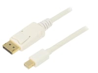 Cable mini DisplayPort 1.2 male 1.8m blanc