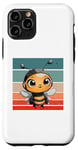 Coque pour iPhone 11 Pro Antennes de casque de dessin animé mignon Bumblebee ailes