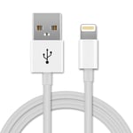 Câble Lightning 8 Pin de 1m pour AirPods / AirPods 2 / AirPods Pro / AirPods 3 transfert de données et charge blanc en