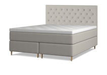 Sleepo - Alba Kontinentalsäng Komfort Beige 180 Fast/Fast Träben Ek 12cm