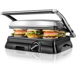 Aigostar Sandwich Toaster 2000W Toastie Maker, Deep Fill Panini Press with Improved Non-Stick Coating, 180° Flat Open Large Grill, Adjustable Temperature Control, Drip Tray, Stainless Steel