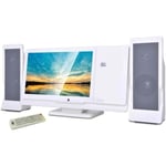 Chaîne Hifi CD/DVD DeLuxe blanche 2x30W avec écran 12'' intégré