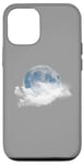 Coque pour iPhone 14 Pro Blue Moon Nuages Pleine Lune Future Météorologie Météo