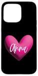 Coque pour iPhone 15 Pro Max Anna Rose Nom Cœur Amour Femme Fille Amie Personnalisé