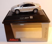 MICRO METAL DIE CAST SCHUCO HO 1/87 PEUGEOT 407 COUPE GRIS CLAIR IN BOX