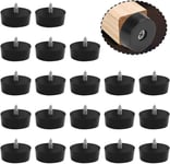 30 PCS Pieds Caoutchouc à Visser Antidérapant Pieds de Meubles Pieds de Chaise Silicone Anti Bruit Pieds de Table Ronds Patinn Meuble avec 30 M4 Vis pour Protection Meubles et Sols Bois(Noir)