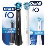 2x utbytbara tandborstspetsar Oral-B iO ULTIMATE CLEAN Black + Oral-B iO ULTIMATE CLEAN White