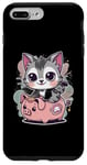 Coque pour iPhone 7 Plus/8 Plus Chat kawaii avec tirelire