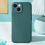 Coque Silicone pour iPhone 15 Caméra Protégée Soft Touch Série Sweet Vert Foncé