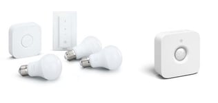 Kit de démarrage Philips Hue Blanc X3 E27 + Pont + Variateur + Détecteur de mouvement Hue Motion Sensor