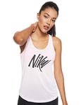 Nike W NK Tank 10K SD Réservoir Femme, Pink Foam/HTR/Reflective Silv, FR : L (Taille Fabricant : L)