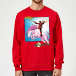 Marvel Deadpool Unicorn Battle Sweatshirt - Red - XL