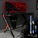 Arteon X-Rocker Gaming Desk - Black with Red / Blue