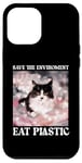 iPhone 14 Plus Help Save the Environment: Eat Plastic – A Cute Cat Meme Case