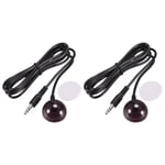 IR Infrared Receiver Extender Cable 3.5mm Jack 4.9FT Black Big Round Head 2pcs