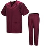 Misemiya - Ensemble Uniformes Unisexe Blouse - Uniforme Médical avec Haut et Pantalon - Ref.8178 - Medium, Grenat 21