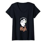 Womens Keep Your Spirits High Funny Ghosts Design V-Neck T-Shirt