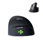 R-Go HE Break Souris Ergonomique sans Fil, pour Grande Main, Bluetooth 5.0, Clic Silencieux, avec Logiciel Anti-Tendinite, Souris Verticale Rechargeable, 2400 DPI réglable et 5 Boutons, Noir