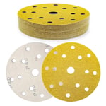 150mm Disque Abrasif 15 Trous Grain 40 Crochet et Boucle Disques de Ponçage 30 Pièces pour Ponceuses Orbitales Rondes et Aléatoires - pour le Bois le Métal et la Peinture