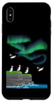 Coque pour iPhone XS Max Aurora Borealis lover Atlantique macareux mer falaise lumières polaires