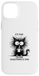 Coque pour iPhone 14 Plus Cute Black Cat It's Fine I'm Fine Everything Is Fine Funny