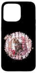 Coque pour iPhone 15 Pro Max Fleur de cerisier Chat Guerrier Fleur de samouraï