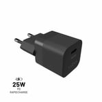 Fixed Laddare Mini PD Travel Charger USB-C 25W Svart