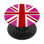 Pink Color Union Jack, Pink color British Flag, English Flag PopSockets PopGrip: Swappable Grip for Phones & Tablets